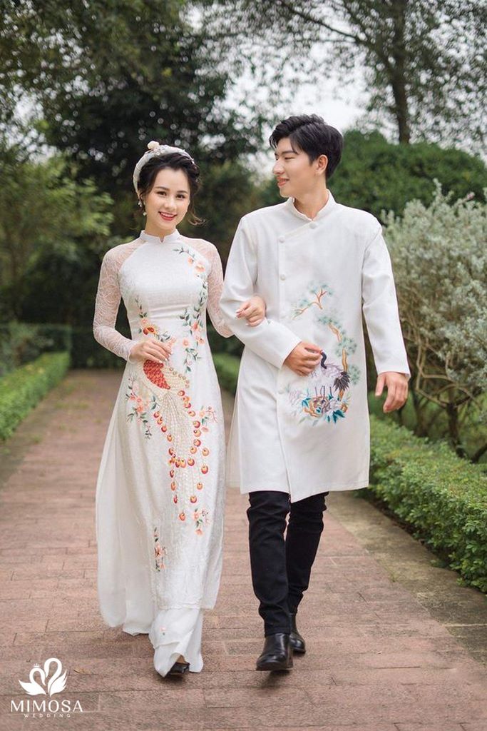 ao dai cuoi trang