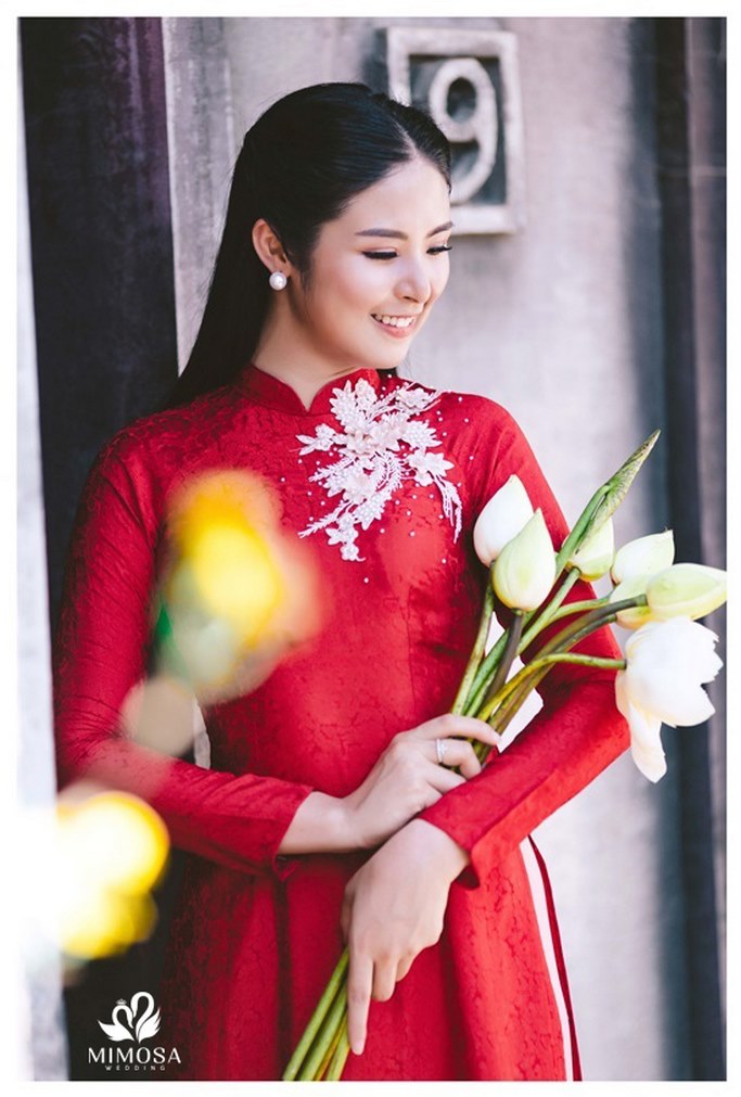 ao dai cuoi truyen thong xua