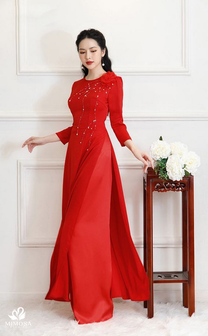 ao dai cuoi truyen thong xua